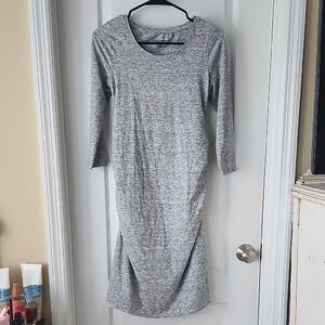 Liz Lange Gray Maternity Long Sleeve Dress